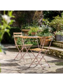 Gallery Direct Ronda 2-Seater Folding Garden Bistro Table & Chairs Set, Pink