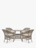 Gallery Direct Menton 4-Seater Round Garden Dining Table & Chairs Set, Natural