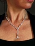 Nina B Paperclip Link Necklace, Silver