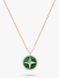 Melissa Odabash Malachite & Crystal Pendant Necklace, Gold