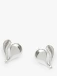 Simply Silver Sterling Silver Polished Heart Stud Earrings, Silver