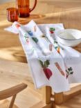 John Lewis Garden Vegetable Print Cotton Tea Towel, Multi