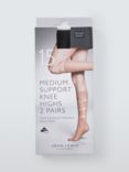 John Lewis 20 Denier Medium Support Knee High Tights, Pack of 2