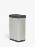 John Lewis 2 Section Sensor Recycling Bin, with Handles, Stainless Steel, 23+23L