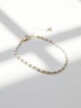 Jon Richard Gold Plated Polished And Pearl Link Bracelet, Gold/Cream