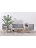 Suntime Monaco 4-Seater Garden Lounging Set, FSC-Certified (Acacia Wood), Grey/Natural