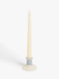 John Lewis Stripe Stoneware Candlestick Holder, Blue