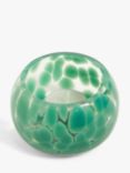 John Lewis Confetti Glass Tealight Holder, Green