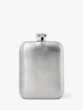 Aspinal of London Pebble Full Grain Leather Stainless Steel 5oz Hip Flask, Navy