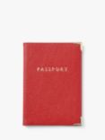 Aspinal of London Full Grain Leather Passport Cover, Cardinal Red