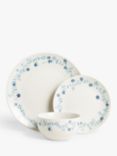 John Lewis ANYDAY Mila Floral Print Porcelain Dinnerware Set, 12 Piece, Blue