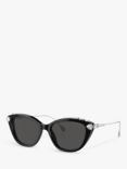 Swarovski SK6010 Women's Crystal Cat's Eye Sunglasses, Black