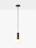 lights&lamps Silio Single Pendant Ceiling Light, Black/Opal