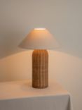 lights&lamps Ensia Tall Rattan Table Lamp, Brown