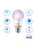 Philips Smart LED 8.5W B22 RGB Classic Bulb Connected by WiZ, Frosted