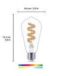 Philips Smart 6.3W ST64 E27 RGB Filament Bulb Connected by WiZ, Clear