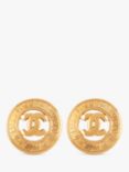 Susan Caplan Vintage Chanel Byzantine Logo Clip-On Earrings