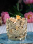 Culinary Concepts Small Ginkgo Hurricane Tealight Holder, Gold/Clear