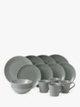 Royal Doulton Gordon Ramsay Maze Stoneware Dinnerware Set, 16 Piece, Dark Grey
