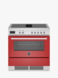 Bertazzoni Air-Tec Electric Range Cooker with Induction Hob, Gloss Red