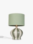 John Lewis Burano Striped Ceramic Table Lamp, Myrtle/Putty