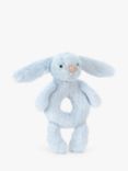 Jellycat Bashful Bunny Ring Rattle Soft Toy, Blue