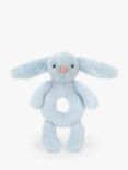 Jellycat Bashful Bunny Ring Rattle Soft Toy, Blue