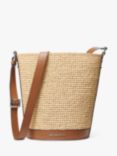 Michael Kors Townsend Straw Bucket Bag, Natural/Luggage