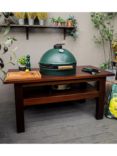 Big Green Egg Extra Large Egg BBQ & Mahogany Wood Table Bundle with ConvEGGtor & Cover