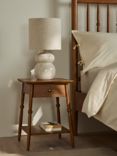 John Lewis Edwin 1 Drawer Bedside Table, Stained Oak