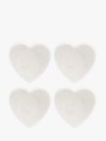 Culinary Concepts Marble Heart Coaster, Set of 4, White