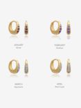 Rachel Jackson London Birthstone Huggie Hoop Earrings, Gold