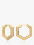 Rachel Jackson London Bevelled Hexagon Hoop Earrings, Gold