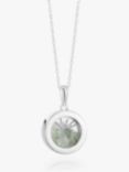Rachel Jackson London Personalised Small Deco Sun Birthstone Amulet Necklace, Silver