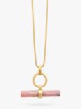 Rachel Jackson London Optimism T-Bar Rose Necklace, Gold