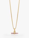 Rachel Jackson London Mini Rose T-Bar Necklace, Gold