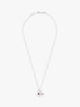 Joma Jewellery Cubic Zirconia Glow Hammered Pendant Necklace, Silver/Multi