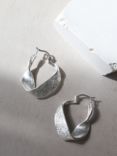 Tutti & Co Praise Textured Twist Hoop Earrings, Silver