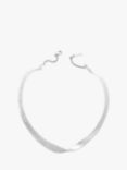 Tutti & Co Praise Textured Twist Collar Necklace, Silver