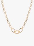 Tutti & Co Behold Textured Oval Link Necklace, Gold