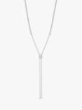 Tutti & Co Twisted Rope Slider Necklace, Silver