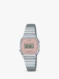 Casio LA670WEA-4A2EF Women's Vintage Digital Bracelet Strap Watch, Pink/Silver