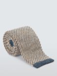 John Lewis Knitted Linen Tie, Airforce Blue/Neutral