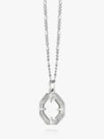Daisy London Estée Lalonde Personalised Octagonal Pendant Necklace, Silver