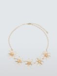 John Lewis Multi Flower Faux Pearl Statement Necklace, Gold