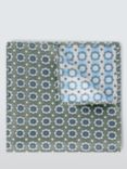John Lewis Silk Floral Print Pocket Square, Green/Multi