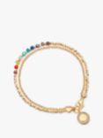 Astley Clarke Multi Gemstone Layered Bracelet, Gold/Multi