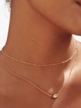 Astley Clarke White Topaz Pendant Necklace, Gold/Black