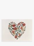 Portico Floral Hearts Note Cards, Pack of 10, Green