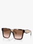 Prada PR24ZS Women's Rectangular Sunglasses, Caramel Tortoise